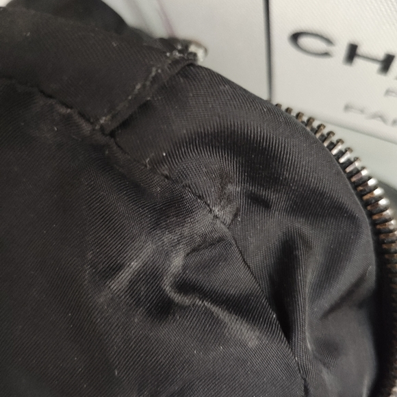 CHANEL Black Textured Nylon Travel Line Tote - Picture 3 of 11